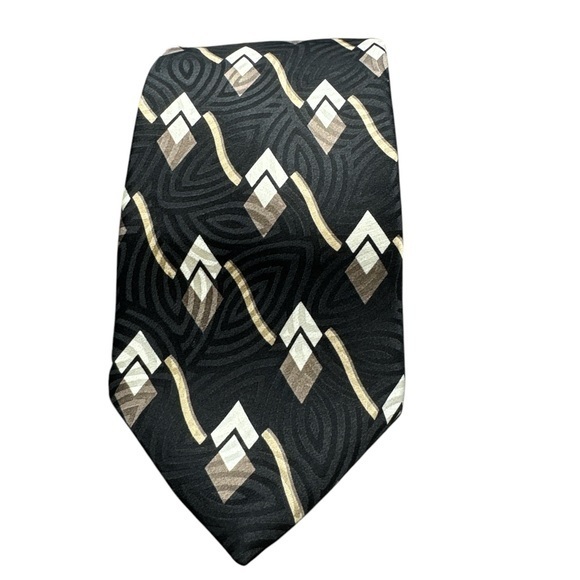 louis feraud Men’s Necktie 100 % Silk And Featured Geometric Pattern - Picture 1 of 6